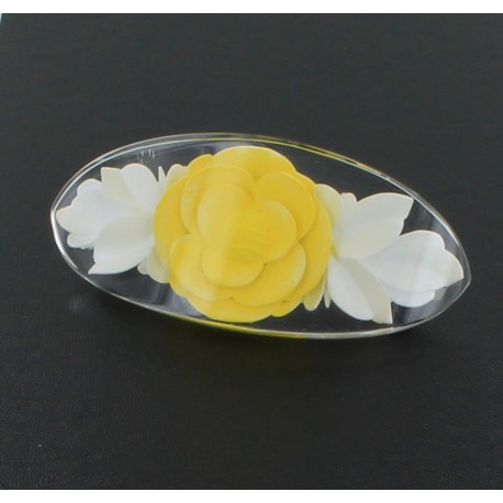 Barrette à cheveux CHANEL camélia jaune