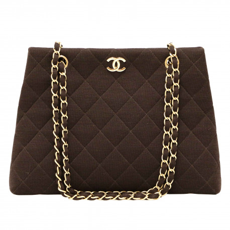 Cabas CHANEL jersey marron