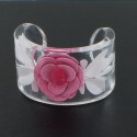 CHANEL cuff resin pink camelia