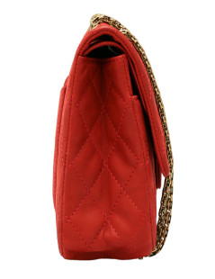 CHANEL 2.55  in quilted red leather