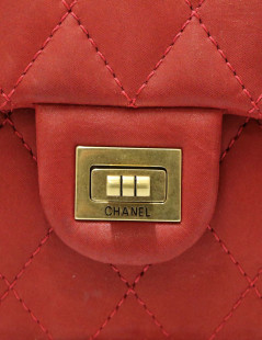 CHANEL 2.55  in quilted red leather