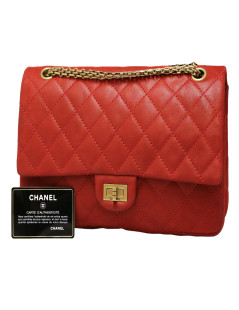 CHANEL 2.55  in quilted red leather