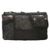 Jumbo CHANEL tweed soie cuir noir