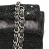 Jumbo CHANEL tweed soie cuir noir