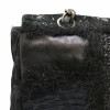 Jumbo CHANEL tweed soie cuir noir