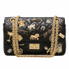 Sac 2.55 CHANEL cuir noir charms