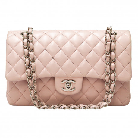 Timeless CHANEL cuir d'agneau rose pâle