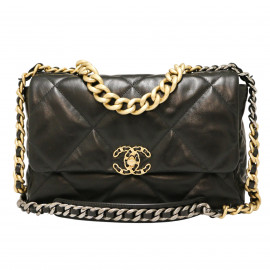 Sac CHANEL 19 cuir d'agneau noir