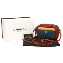 Mini sac caméra CHANEL multicolroe