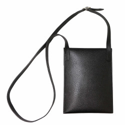 Pochette HERMES cuir grainé noir 