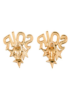 YSL YVES SAINT LAURENT vintage gilded and rhinestone-paved clip-on earrings