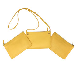 Sac Trio CELINE cuir jaune 