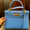 Kelly II 28 sellier HERMES bleu