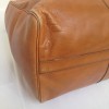 Sac weekender cuir caramel et daim beige 