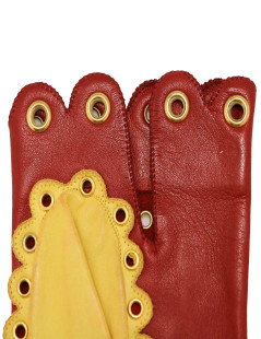 CHRISTIAN LACROIX two-tone leather gloves