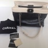 Sac CHANEL fermoir boy bicolore bleu et blanc