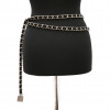 Ceinture CHANEL métal entrelacé de cuir noir