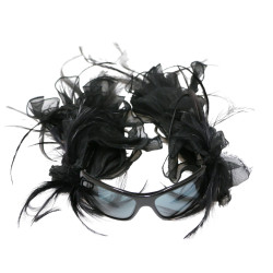 CHANEL black feathers sunglasses