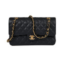 Sac rabat Timleless CHANEL cuir caviar noir