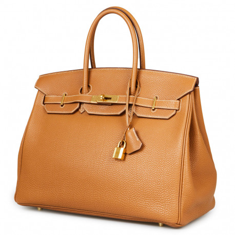 Birkin 35 HERMES taurillon clémence gold