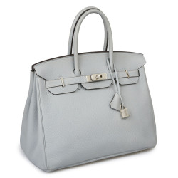 Birkin 35 HERMES togo gris lin