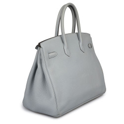 Birkin 35 HERMES togo gris lin