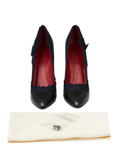 Escarpins T 39,5 LANVIN bleu nuit