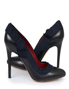 Escarpins T 39,5 LANVIN bleu nuit