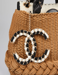 Sac CHANEL corde tissée beige