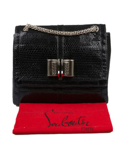 Sac à main LOUBOUTIN lezard noir