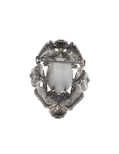 CHANEL aged silver filigree brooch