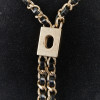 Collier CHANEL chaine entrelacée de cuir noir