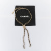 Collier CHANEL chaine entrelacée de cuir noir