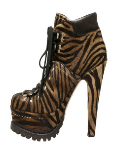 ALAIA zebra print colt wedge boots, size 37