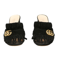 Sandales T39,5 GUCCI daim noir