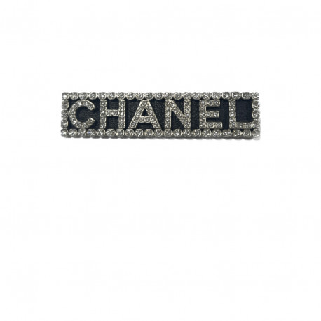 Barrette CHANEL argent strass