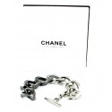 Bracelet CHANEL chaine gourmette deux tons argent