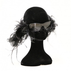 CHANEL black feathers sunglasses