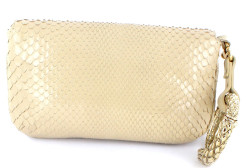 pochette bijou ROBERTO CAVALLI en python beige