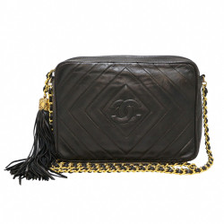 Sac Camera CHANEL chevrons noir