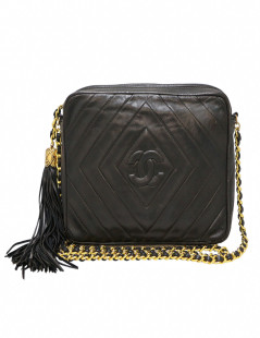 Sac Camera CHANEL chevrons noir