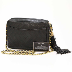 Sac Camera CHANEL chevrons noir