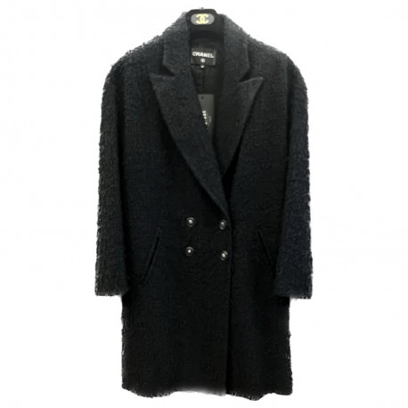 Manteau tweed CHANEL T38 noir