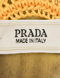 PRADA tricolor crochet brooch