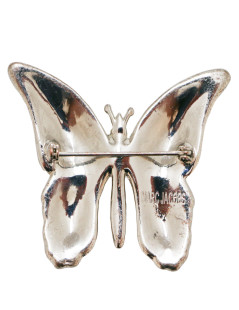 MARC JACOBS silver and rhinestone-paved butterfly brooch