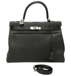 Sac HERMES Kelly 35 gris graphite