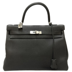 Sac HERMES Kelly 35 gris graphite