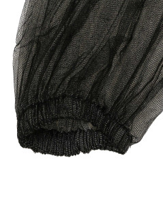 CHANEL T38 veil blouse with floppy tie