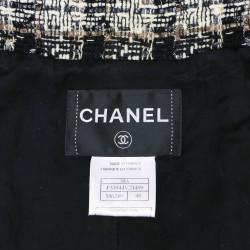 Veste T 48 CHANEL tweed fils d'or argent