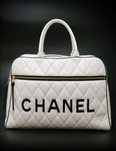 Sac Bowling CHANEL blanc voyage